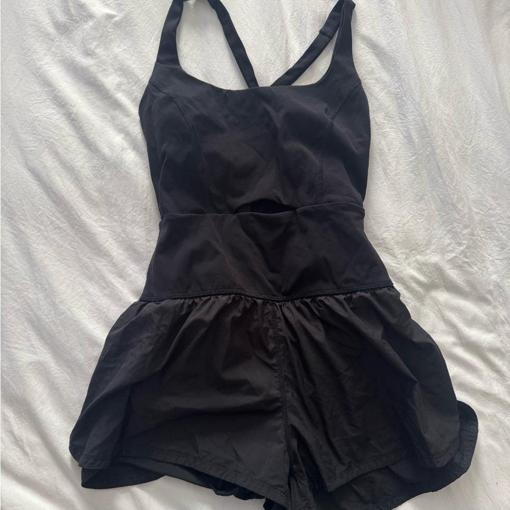 FP Movement by Free People Black Romper Black Runsie